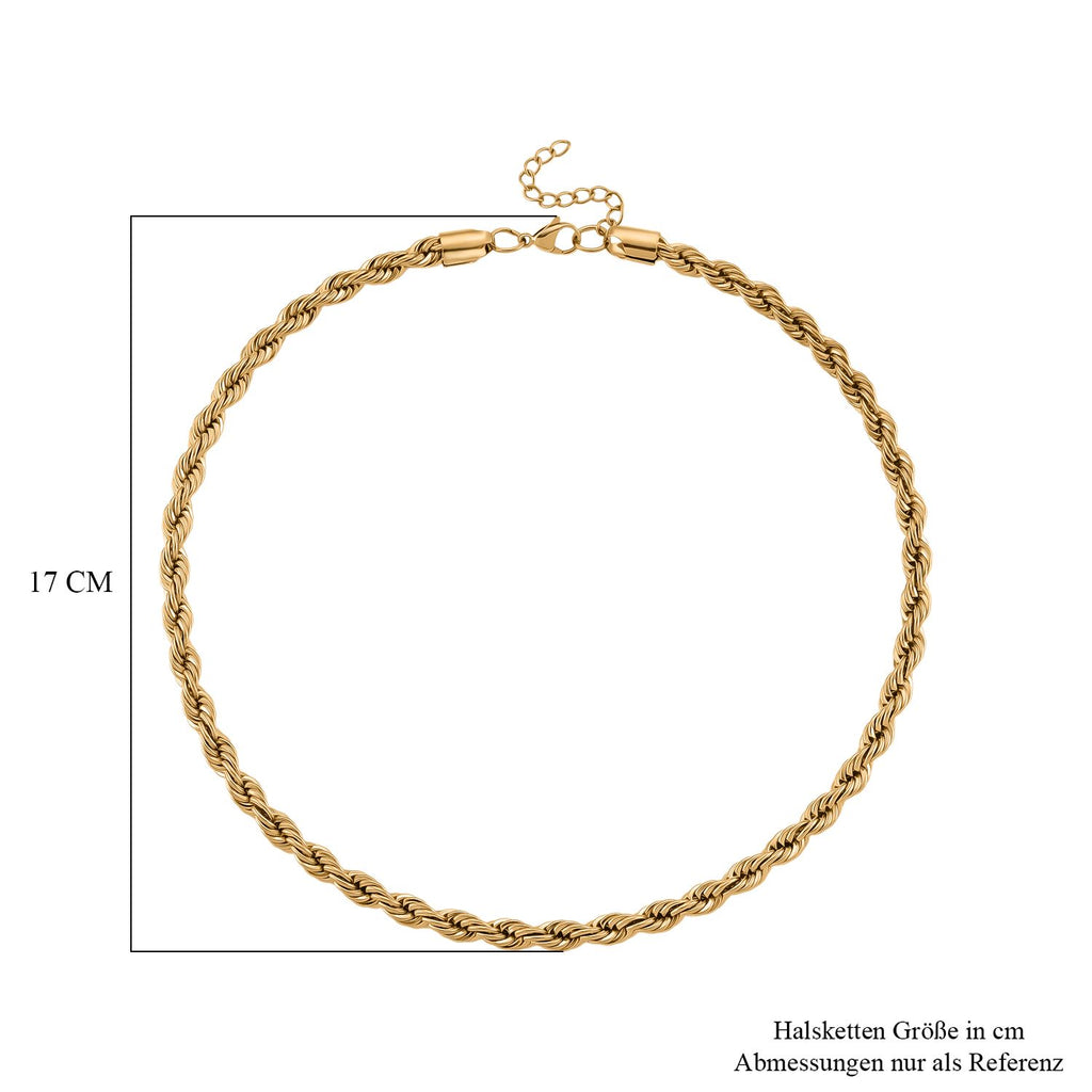 Kordelkette, 316L Edelstahl, ca. 50 cm, Goldfarben