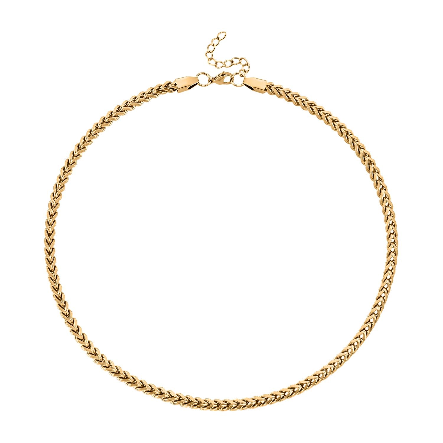 DESIGNER INSPIRIERT 3D Spiga Collier, ca. 50 cm, 316L Edelstahl -goldfarben