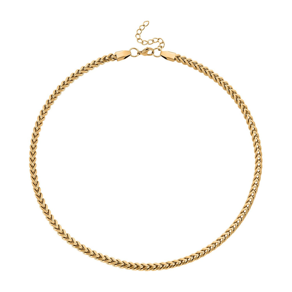 DESIGNER INSPIRIERT 3D Spiga Collier, ca. 50 cm, 316L Edelstahl -goldfarben
