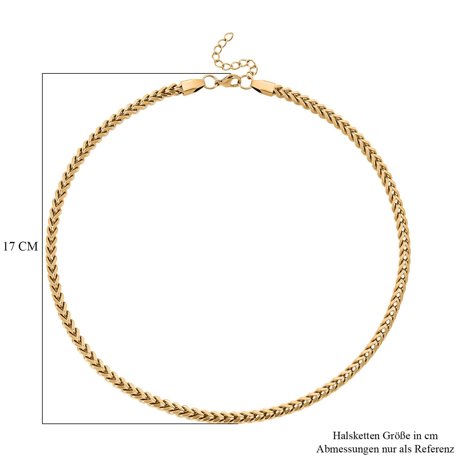 DESIGNER INSPIRIERT 3D Spiga Collier, ca. 50 cm, 316L Edelstahl -goldfarben