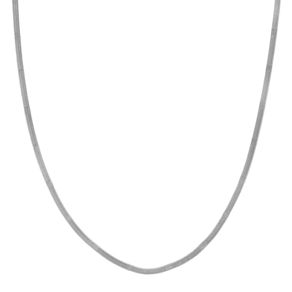 Designer-inspiriert Fischgrät Halskette ca. 50 cm, 316L Edelstahl ca. 7,10g, Silberfarben