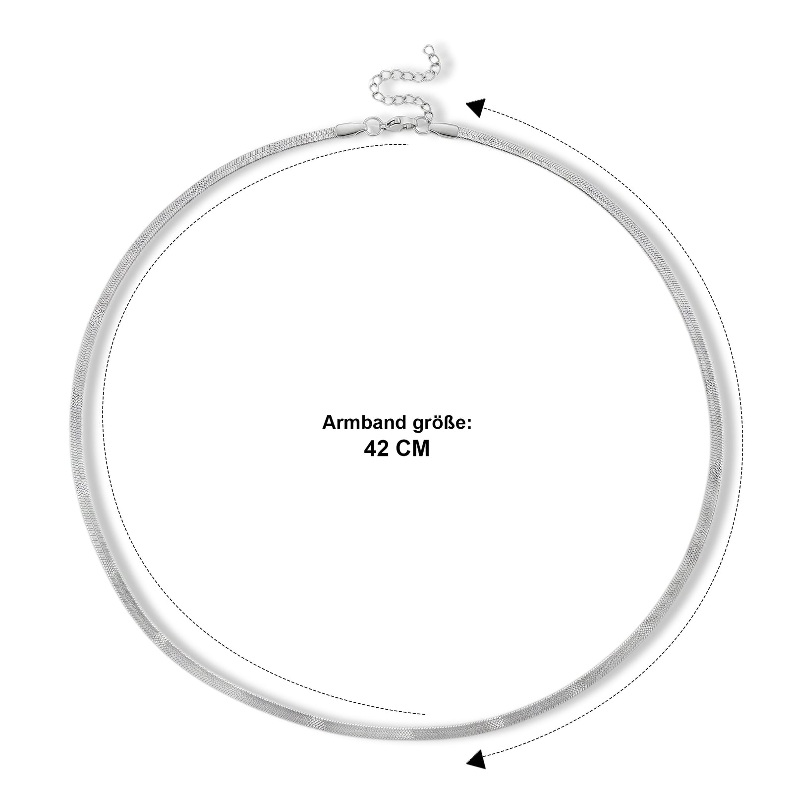 Designer-inspiriert Fischgrät Halskette ca. 50 cm, 316L Edelstahl ca. 7,10g, Silberfarben