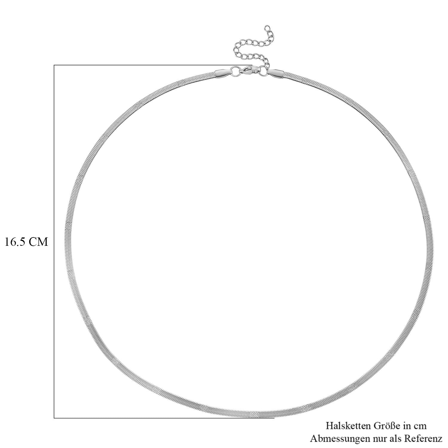 Designer-inspiriert Fischgrät Halskette ca. 50 cm, 316L Edelstahl ca. 7,10g, Silberfarben