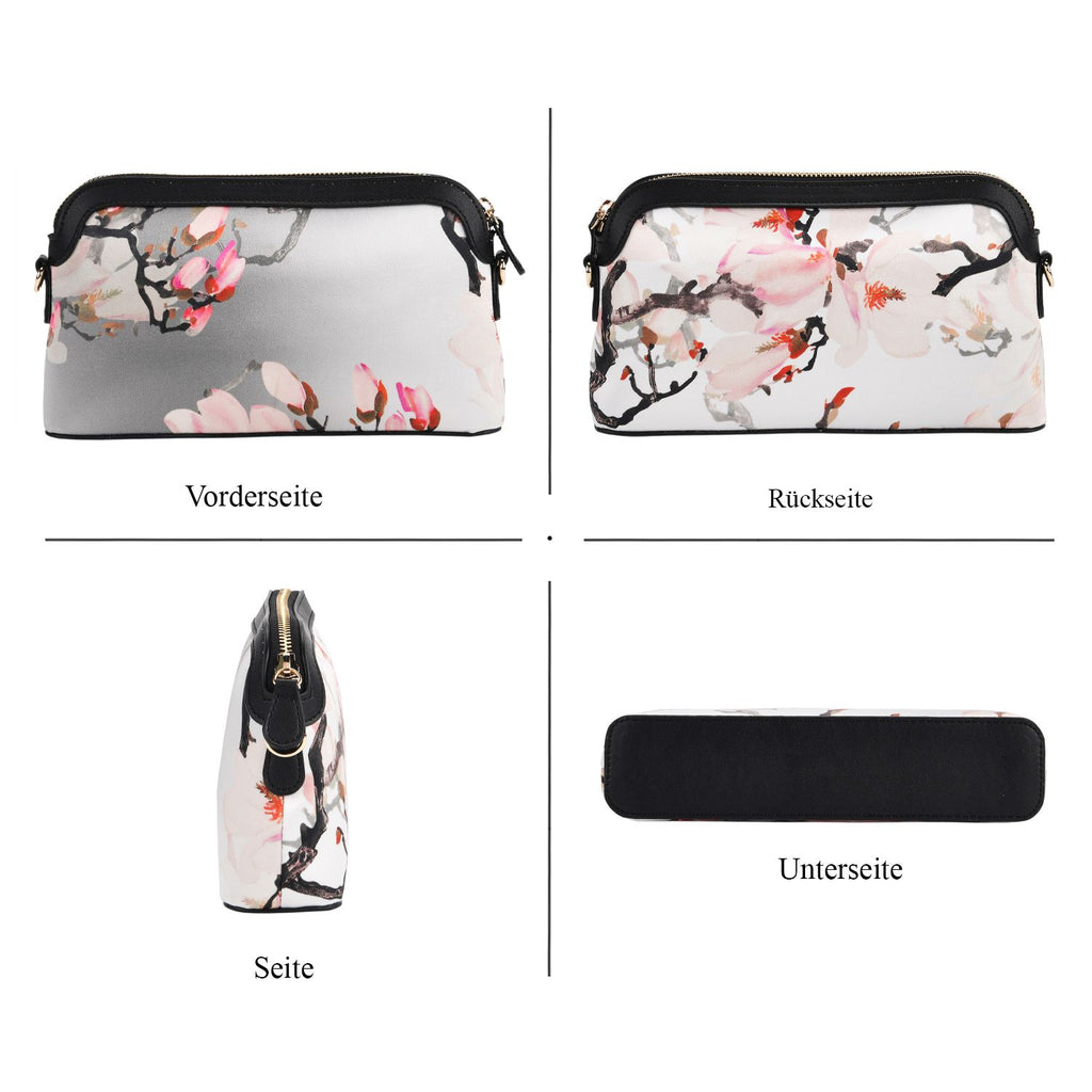 LA MAREY Signature - Seiden-Brokat-Crossbody-Bag, 24x6x14 cm, Grau Rosa