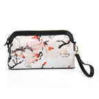 LA MAREY Signature - Seiden-Brokat-Crossbody-Bag, 24x6x14 cm, Grau Rosa