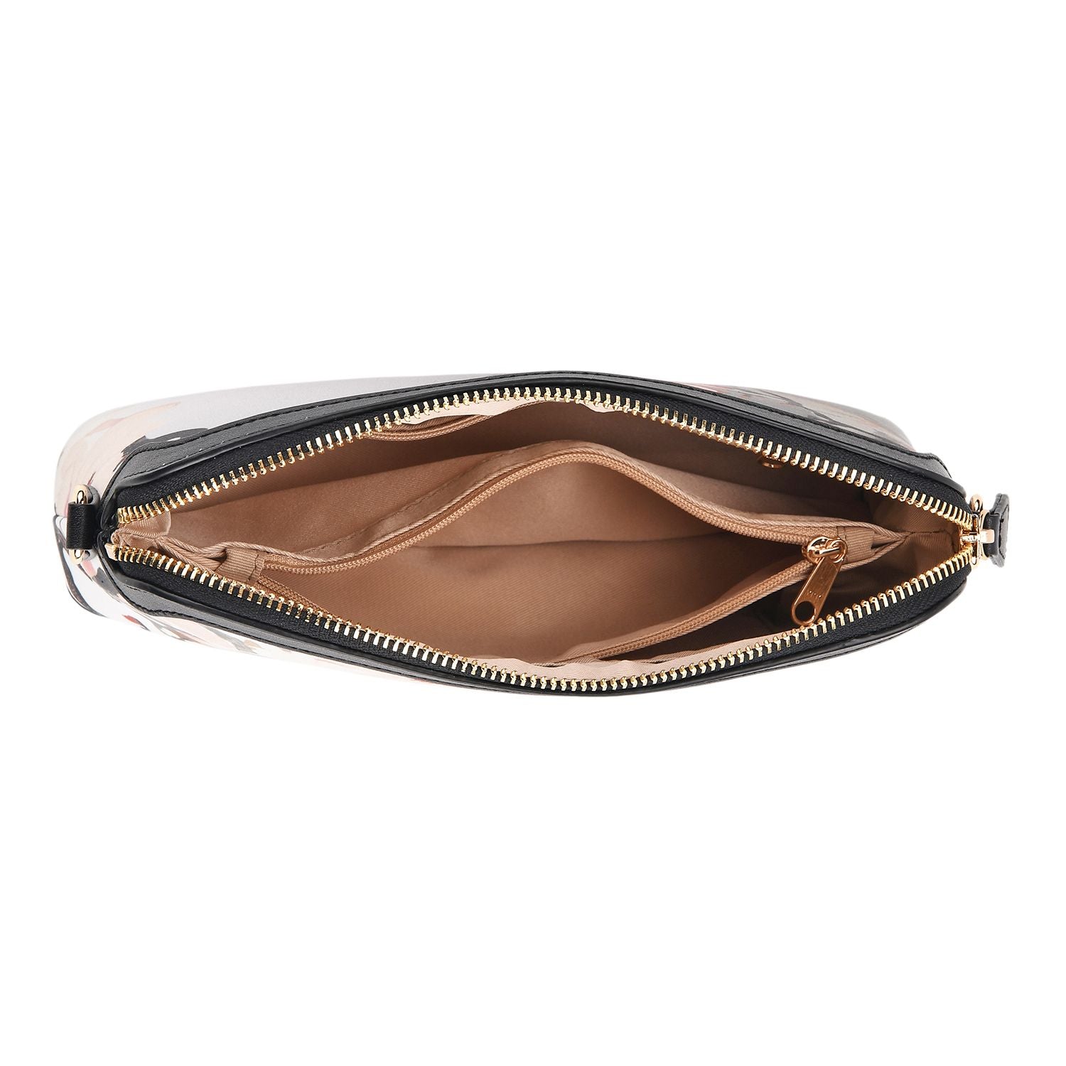 LA MAREY Signature - Seiden-Brokat-Crossbody-Bag, 24x6x14 cm, Grau Rosa