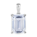 LUXURIANT DIAMOND - Lab Grown Diamant IGI zertifiziert VS2/F, Smaragd-Schliff Anhänger 925 Silber rhodiniert ca. 10.00 ct