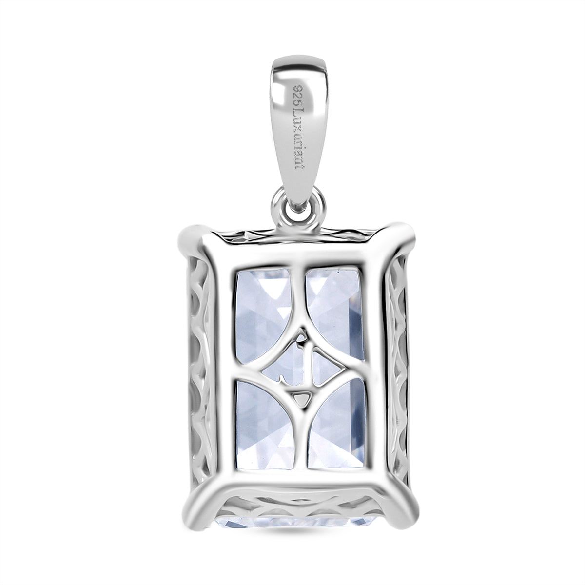 LUXURIANT DIAMOND - Lab Grown Diamant IGI zertifiziert VS2/F, Smaragd-Schliff Anhänger 925 Silber rhodiniert ca. 10.00 ct