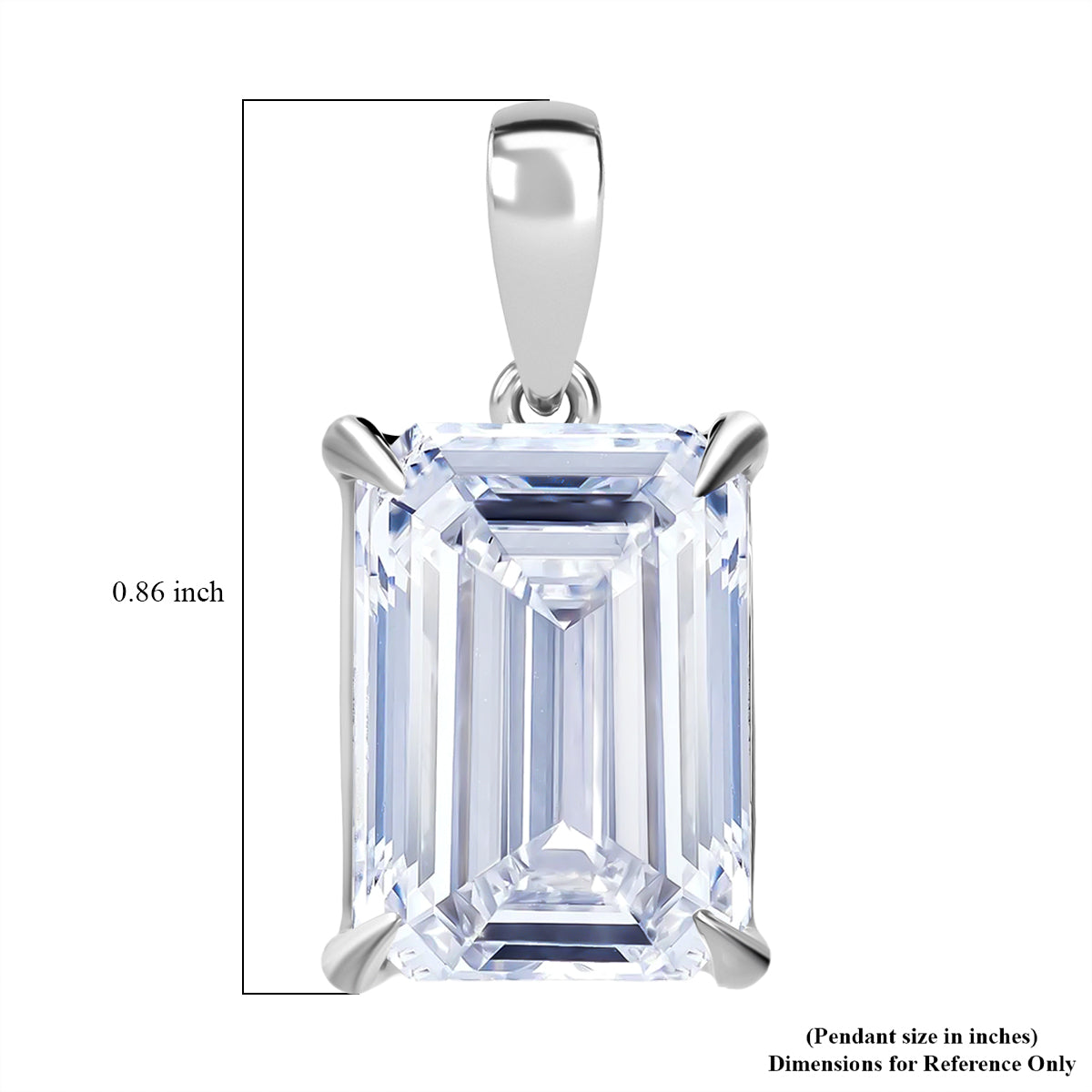 LUXURIANT DIAMOND - Lab Grown Diamant IGI zertifiziert VS2/F, Smaragd-Schliff Anhänger 925 Silber rhodiniert ca. 10.00 ct
