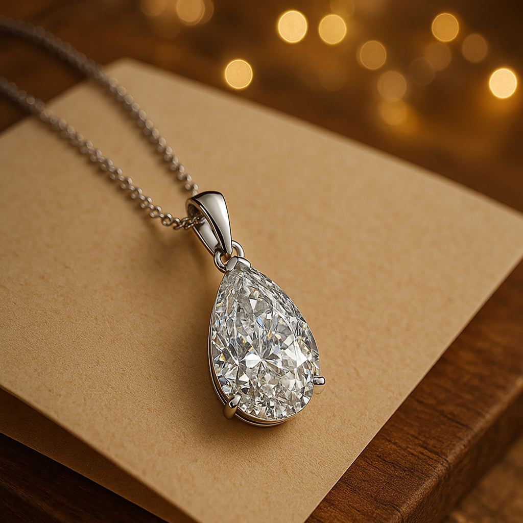 LUXURIANT DIAMOND - Lab Grown Diamant IGI zertifiziert VS/EF, Anhänger 925 Silber rhodiniert ca. 10.00 ct