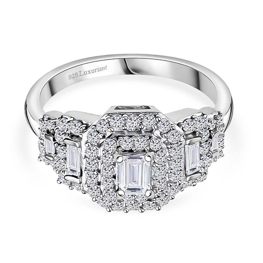 LUXURIANT DIAMOND - Lab Grown Diamant VS-EF SGL zertifiziert Ring 925 Silber rhodiniert (Größe 17.00) ca. 1.00 ct
