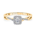 LUXURIANT DIAMOND - Lab Grown Diamant VS-EF Ring 925 Silber 750 Gelbgold Vermeil (Größe 19.00) ca. 0.25 ct