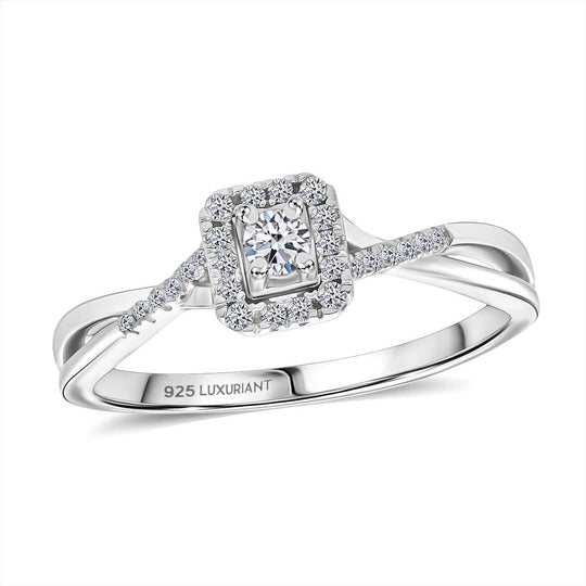 LUXURIANT DIAMOND - Lab Grown Diamant VS-EF Ring 925 Silber 750 Gelbgold Vermeil (Größe 19.00) ca. 0.25 ct