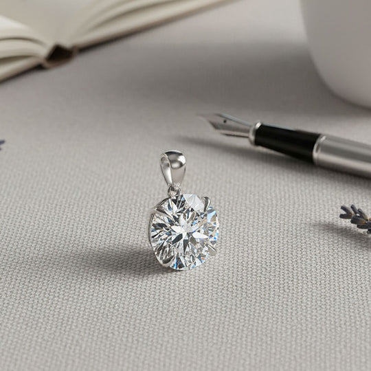 LUXURIANT DIAMOND - Lab Grown Diamant VS2-E Anhänger 925 Silber Rhodiniert ca. 10.00 ct