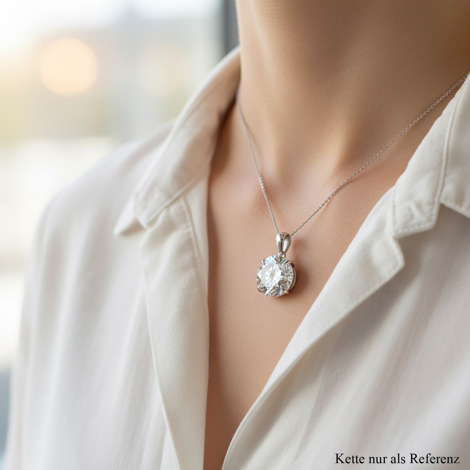 LUXURIANT DIAMOND - Lab Grown Diamant VS2-E Anhänger 925 Silber Rhodiniert ca. 10.00 ct