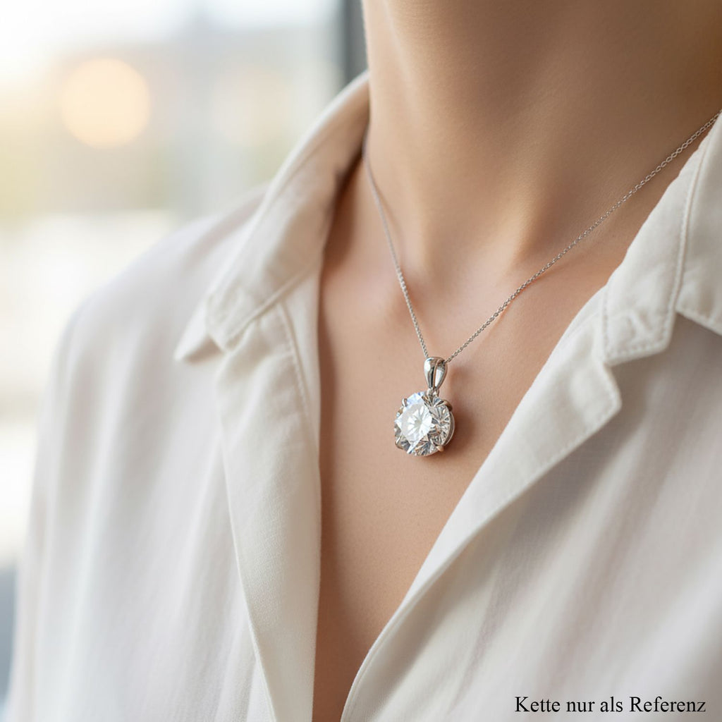 LUXURIANT DIAMOND - Lab Grown Diamant Anhänger 925 Silber Rhodiniert ca. 10,01 ct.