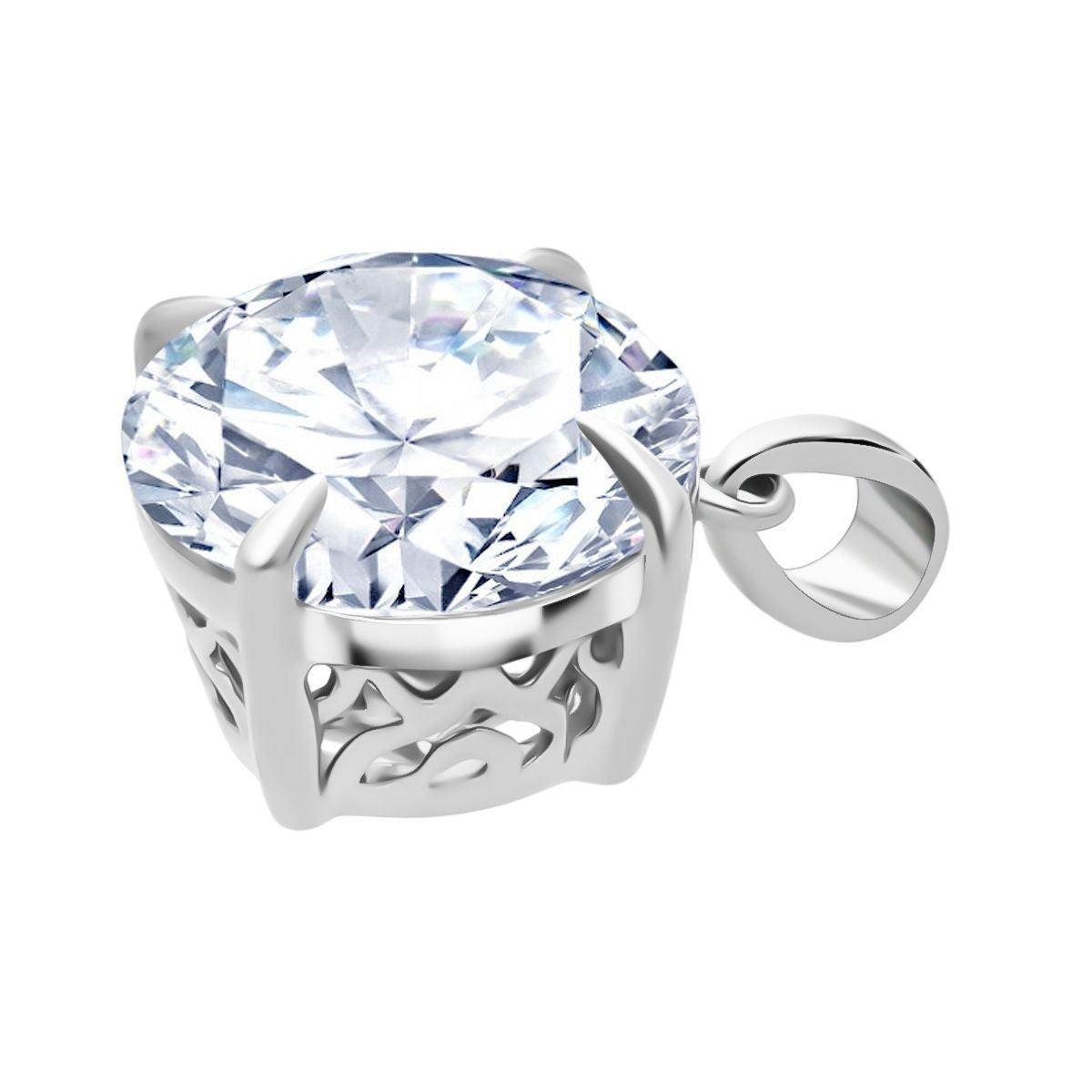 LUXURIANT DIAMOND - Lab Grown Diamant VS2-E Anhänger 925 Silber Rhodiniert ca. 10.00 ct