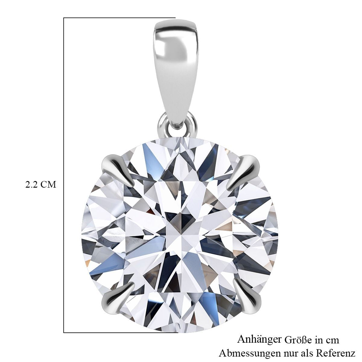 LUXURIANT DIAMOND - Lab Grown Diamant VS2-E Anhänger 925 Silber Rhodiniert ca. 10.00 ct