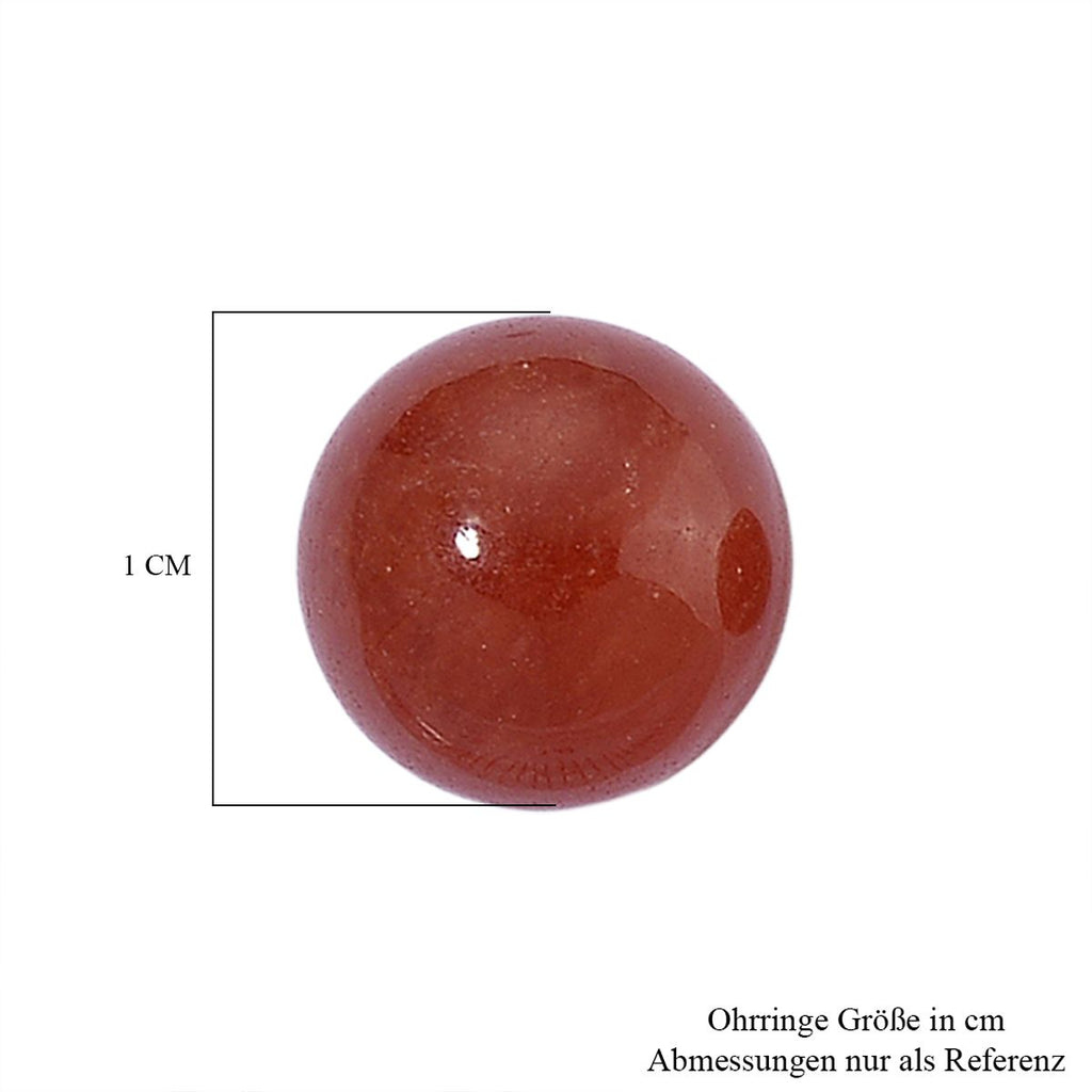 D'Joy Burmesische Rote Jadeit Jade Ohrringe 925 Silber vergoldet ca. 15.00 ct