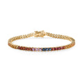 AAA Mehrfarbig Saphir Armband ca. 19 cm 585 Gold ca. 8,26 ct.