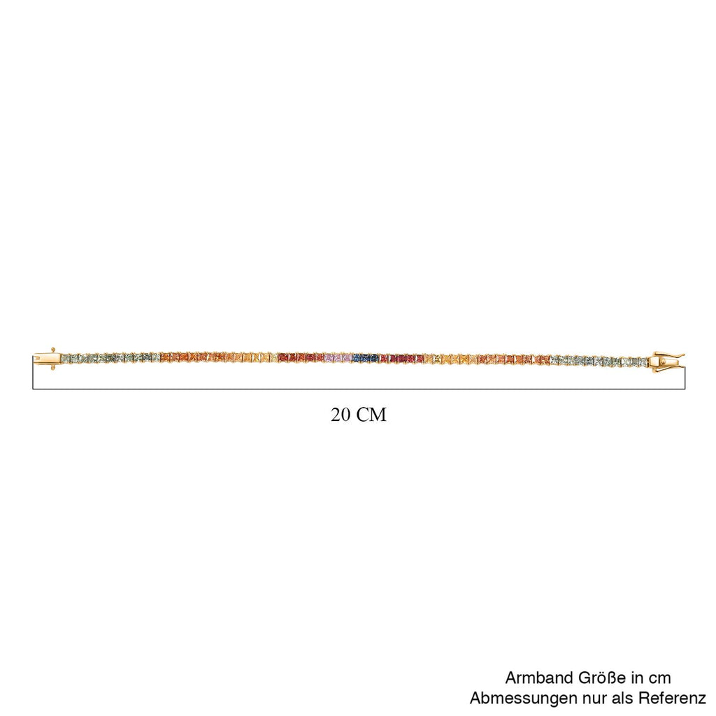 AAA Mehrfarbig Saphir Armband ca. 19 cm 585 Gold ca. 8,26 ct.