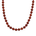 D'Joy Burmesische Rote Jadeit Jade klassisch Halskette ca. 50 cm 925 Silber vergoldet ca. 600.00 ct