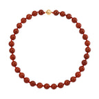 D'Joy Burmesische Rote Jadeit Jade klassisch Halskette ca. 50 cm 925 Silber vergoldet ca. 600.00 ct