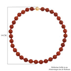 D'Joy Burmesische Rote Jadeit Jade klassisch Halskette ca. 50 cm 925 Silber vergoldet ca. 600.00 ct