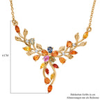 D'Joy AA Rosa Saphir, Mehrfarbig Saphir Halskette ca. 45 cm 925 Silber 750 Gelbgold Vermeil ca. 3,11 ct.