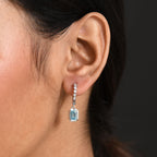 D'Joy AAA Blauer Zirkon, Weißer Zirkon Ohrringe 925 Silber rhodiniert ca. 2,61 ct.