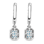 D'Joy AAA Blauer Zirkon, Weißer Zirkon Ohrringe 925 Silber rhodiniert ca. 2,61 ct.