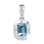D'Joy AAA Blauer Zirkon, Weißer Zirkon Anhänger 925 Silber rhodiniert ca. 1.35 ct