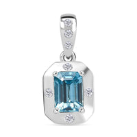 D'Joy AAA Blauer Zirkon, Weißer Zirkon Anhänger 925 Silber rhodiniert ca. 1.35 ct