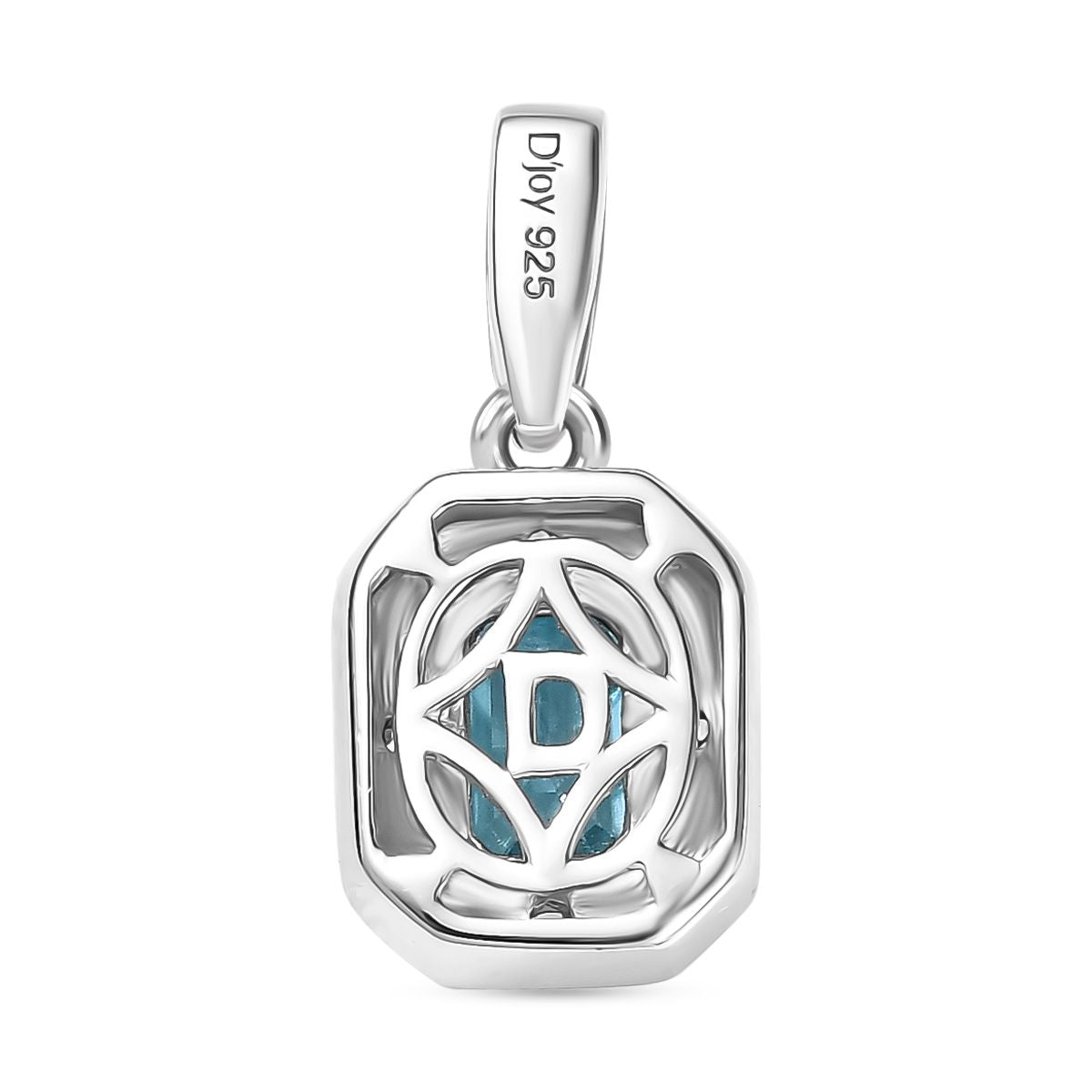 D'Joy AAA Blauer Zirkon, Weißer Zirkon Anhänger 925 Silber rhodiniert ca. 1.35 ct
