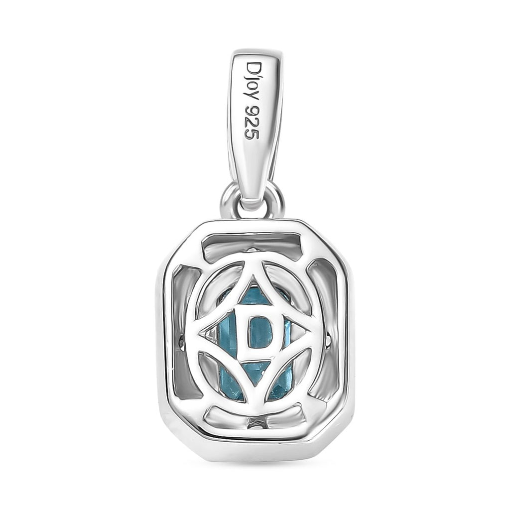 D'Joy AAA Blauer Zirkon, Weißer Zirkon Anhänger 925 Silber rhodiniert ca. 1.35 ct