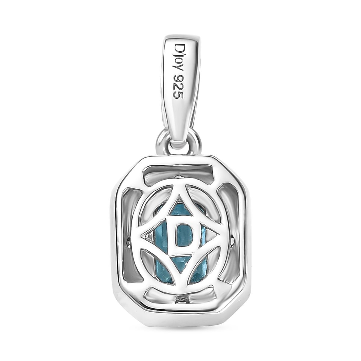 D'Joy AAA Blauer Zirkon, Weißer Zirkon Anhänger 925 Silber rhodiniert ca. 1.35 ct