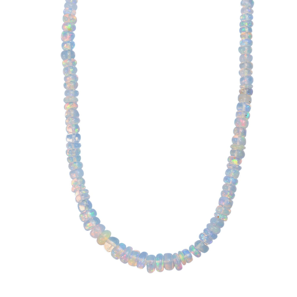 D'Joy Natürlicher, äthiopischer Welo Opal Halskette ca. 45 cm 925 Silber rhodiniert ca. 37.00 ct