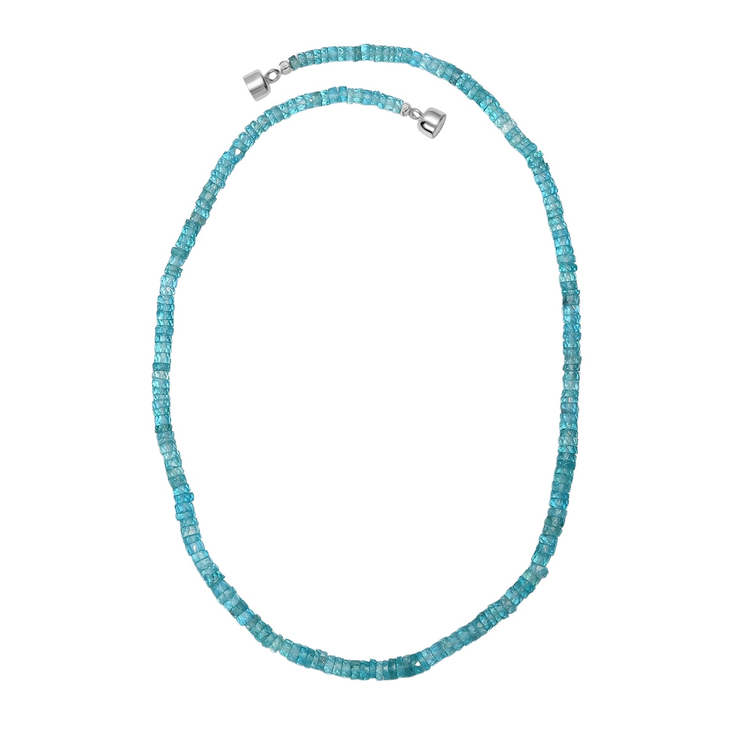 D'Joy Blauer Apatit Halskette ca. 45 cm 925 Silber rhodiniert ca. 98,00 ct.