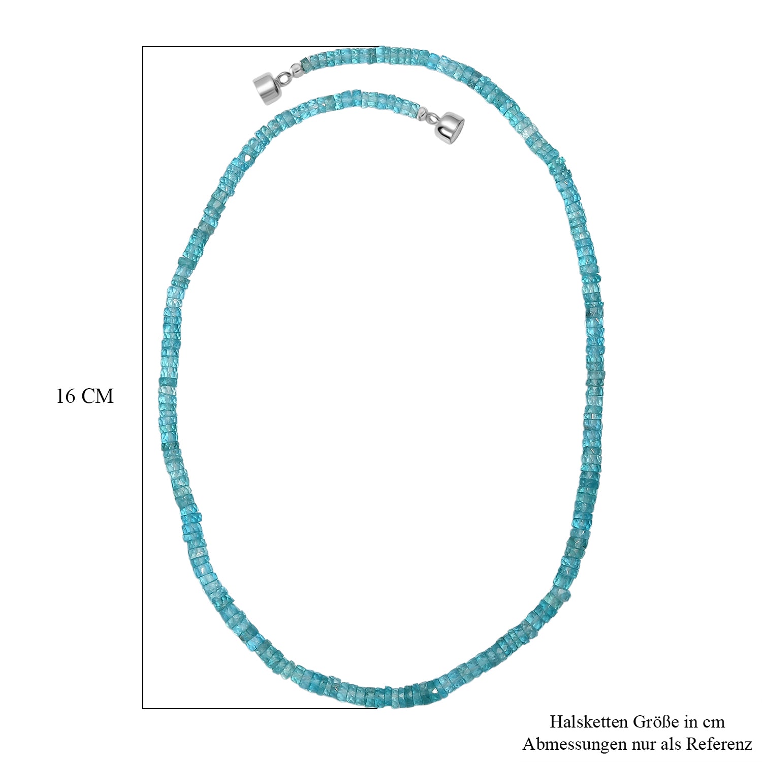 D'Joy Blauer Apatit Halskette ca. 45 cm 925 Silber rhodiniert ca. 98,00 ct.
