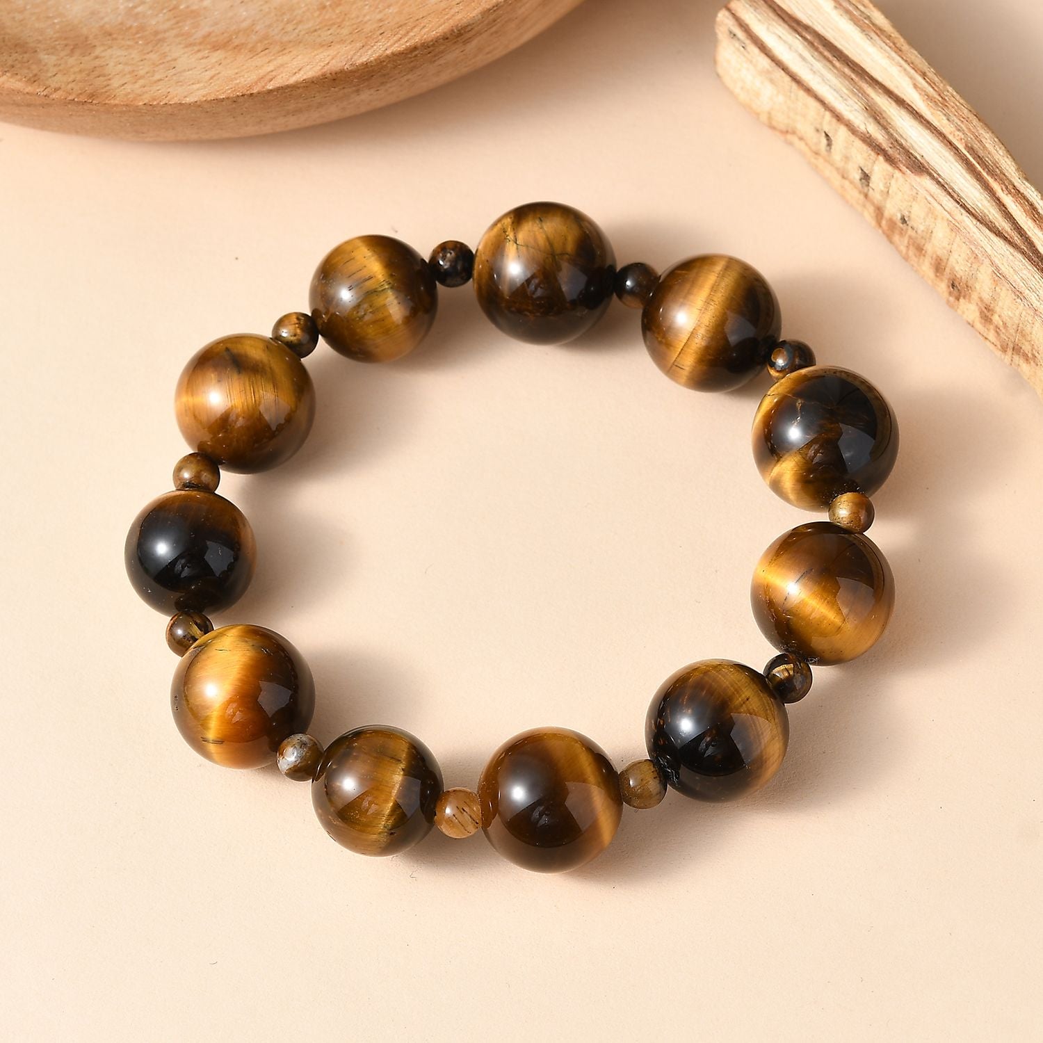 Tigerauge Armband, flexibel, ca. 285.00 ct