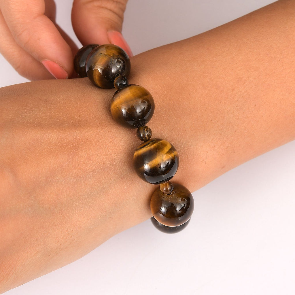 Tigerauge Armband, flexibel, ca. 285.00 ct