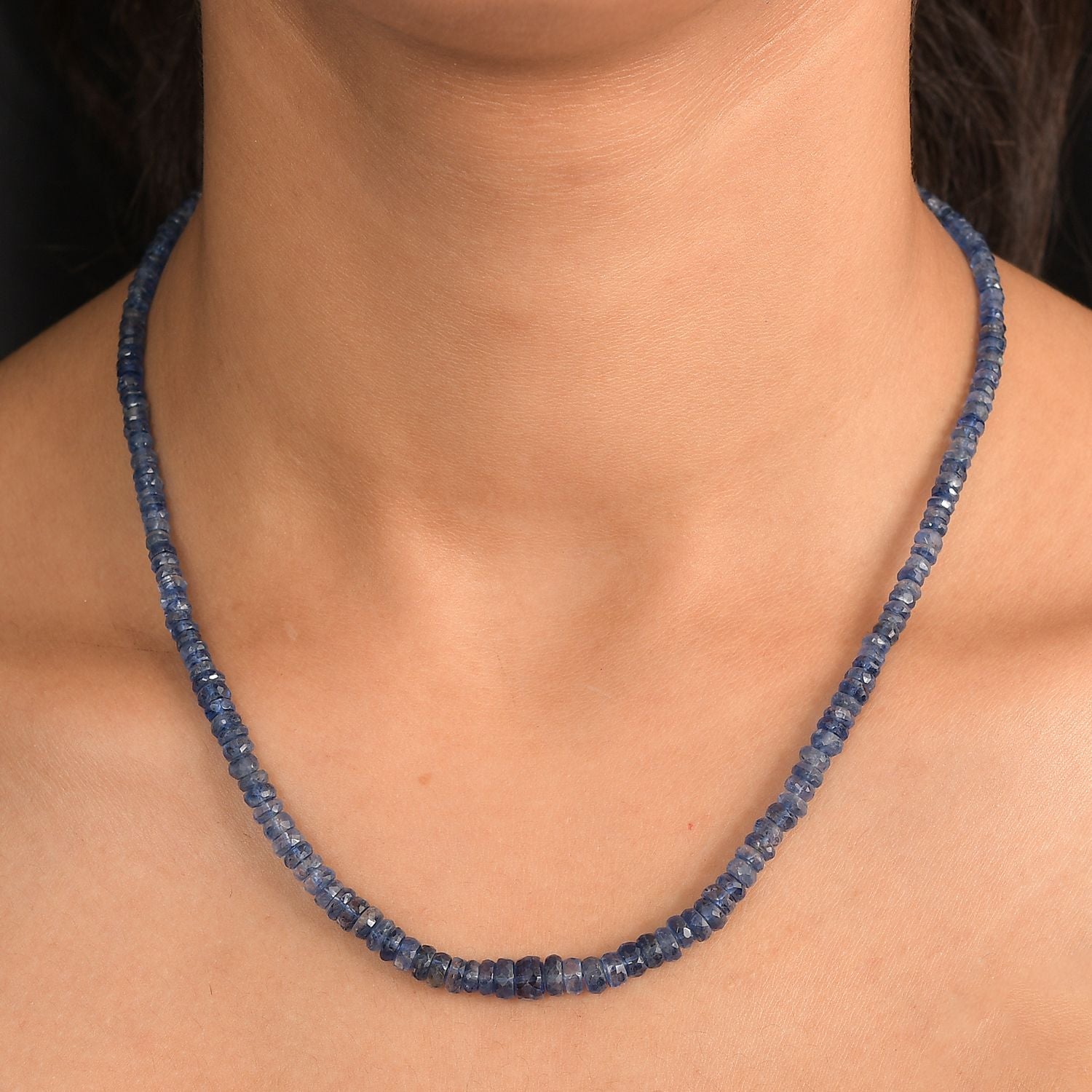 D'Joy Kyanit Halskette ca. 45 cm 925 Silber rhodiniert ca. 125,00 ct.