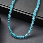 D'Joy AA Blauer Apatit Halskette ca. 45 cm 925 Silber rhodiniert ca. 84,70 ct.