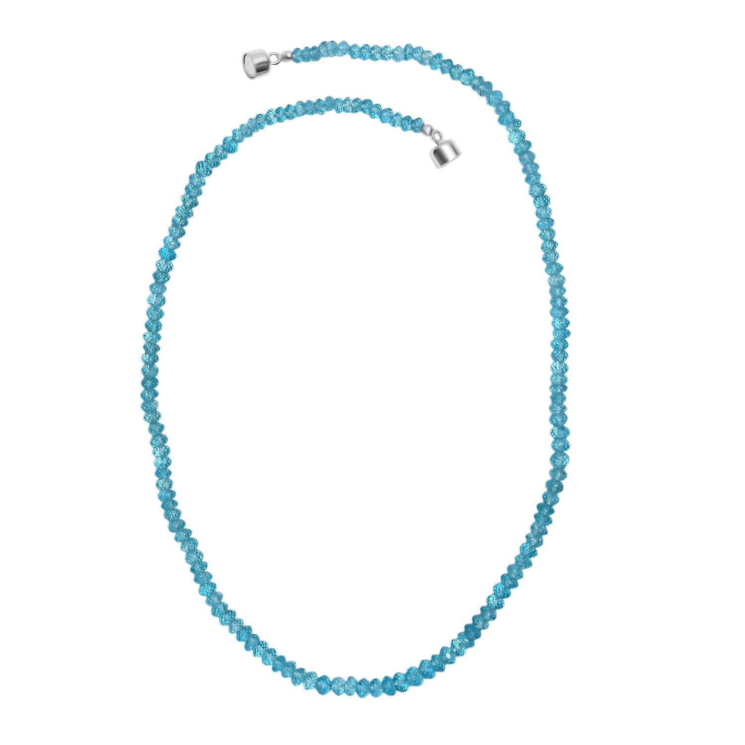 D'Joy AA Blauer Apatit Halskette ca. 45 cm 925 Silber rhodiniert ca. 84,70 ct.