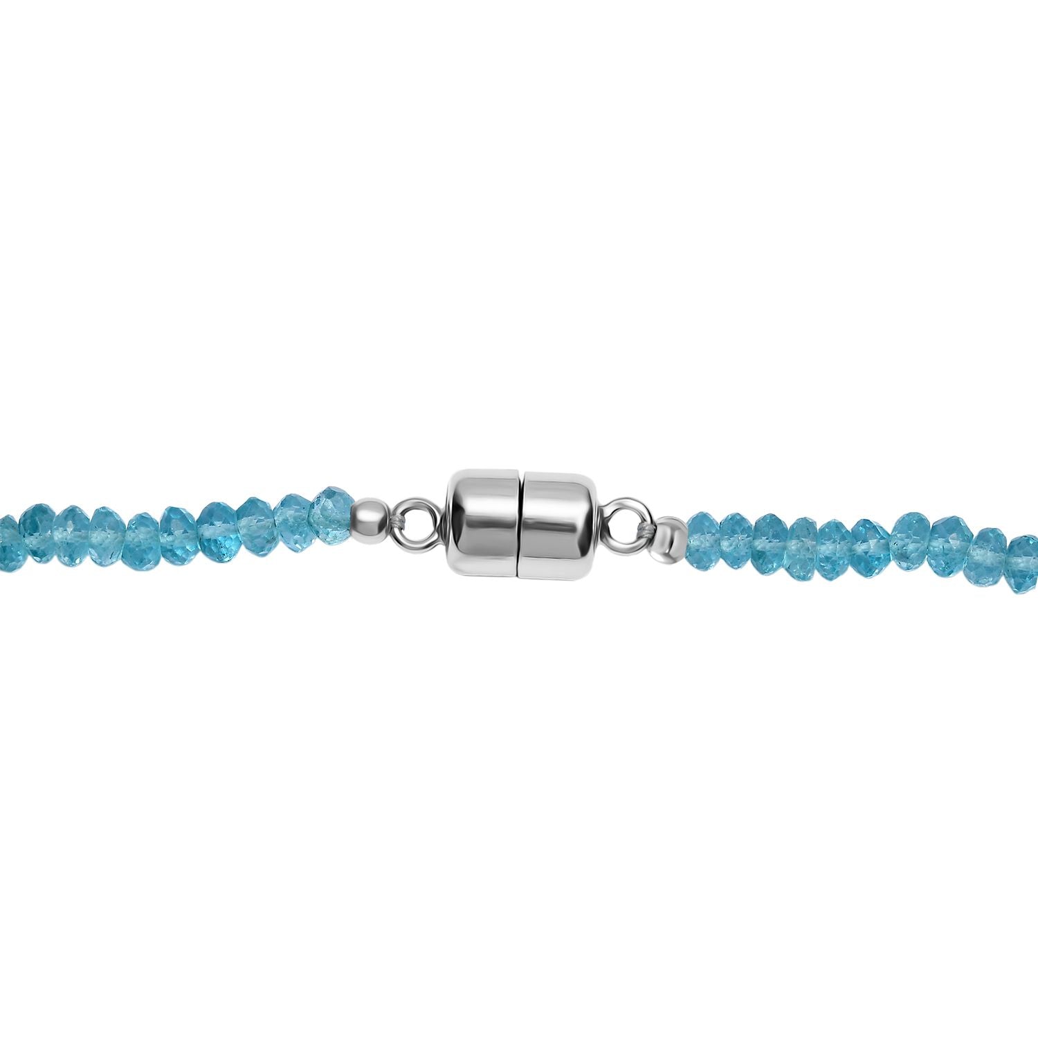 D'Joy AA Blauer Apatit Halskette ca. 45 cm 925 Silber rhodiniert ca. 84,70 ct.