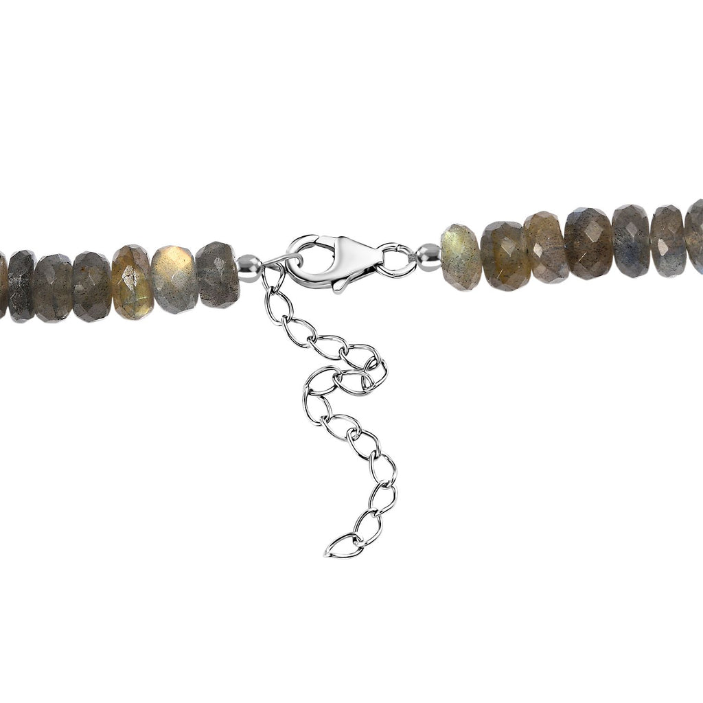 D'Joy AAA Labradorit Halskette ca. 45 cm 925 Silber rhodiniert ca. 230.00 ct