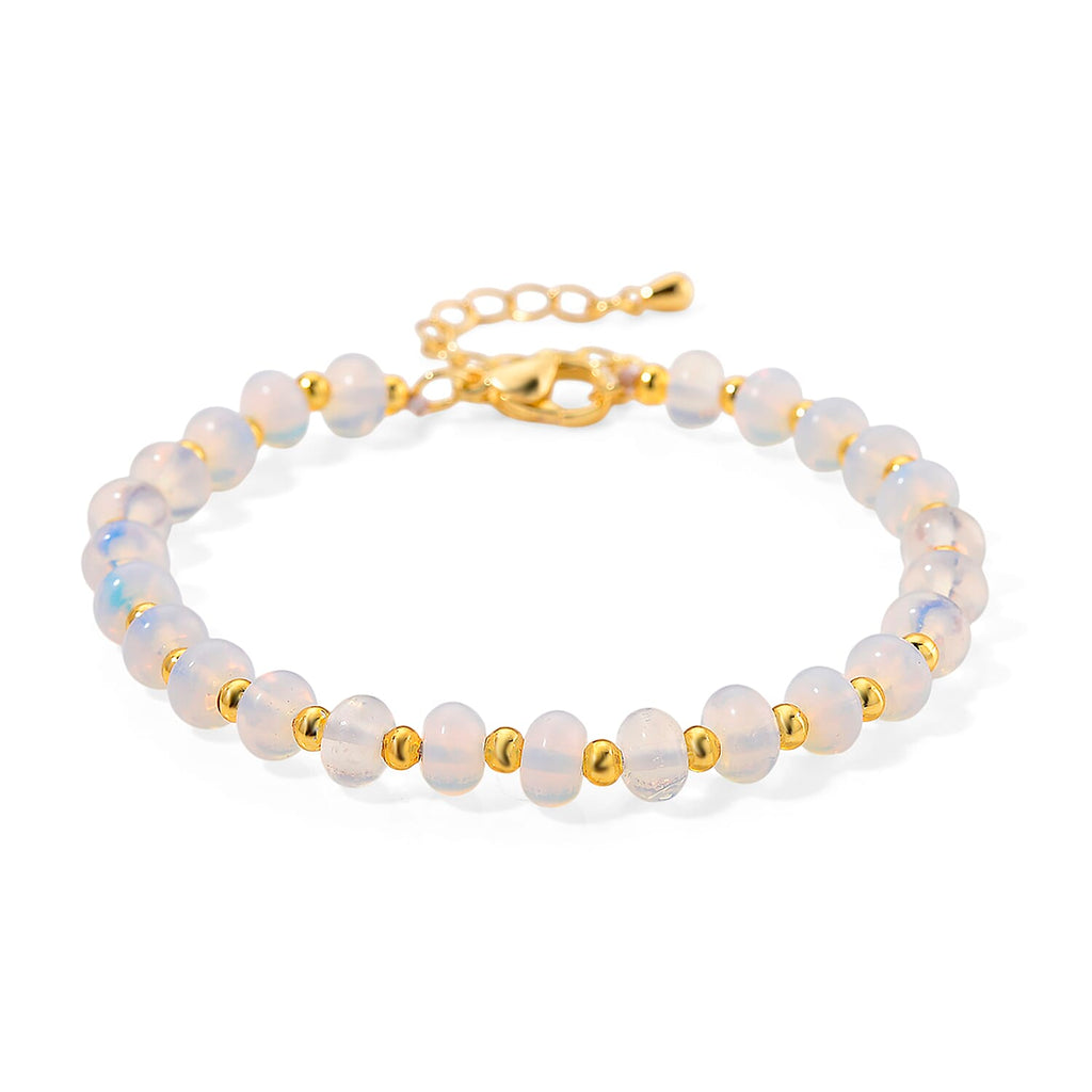 Opalite Armband, ca. 18 cm + 5 cm Extender, Reine Legierung gelb vergoldet ca. 20.00 ct