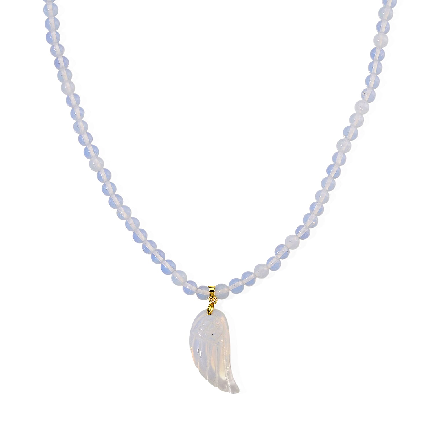 Opalite Halskette, ca. 45 cm + 5 cm Extender, Reine Legierung gelb vergoldet ca. 110.00 ct