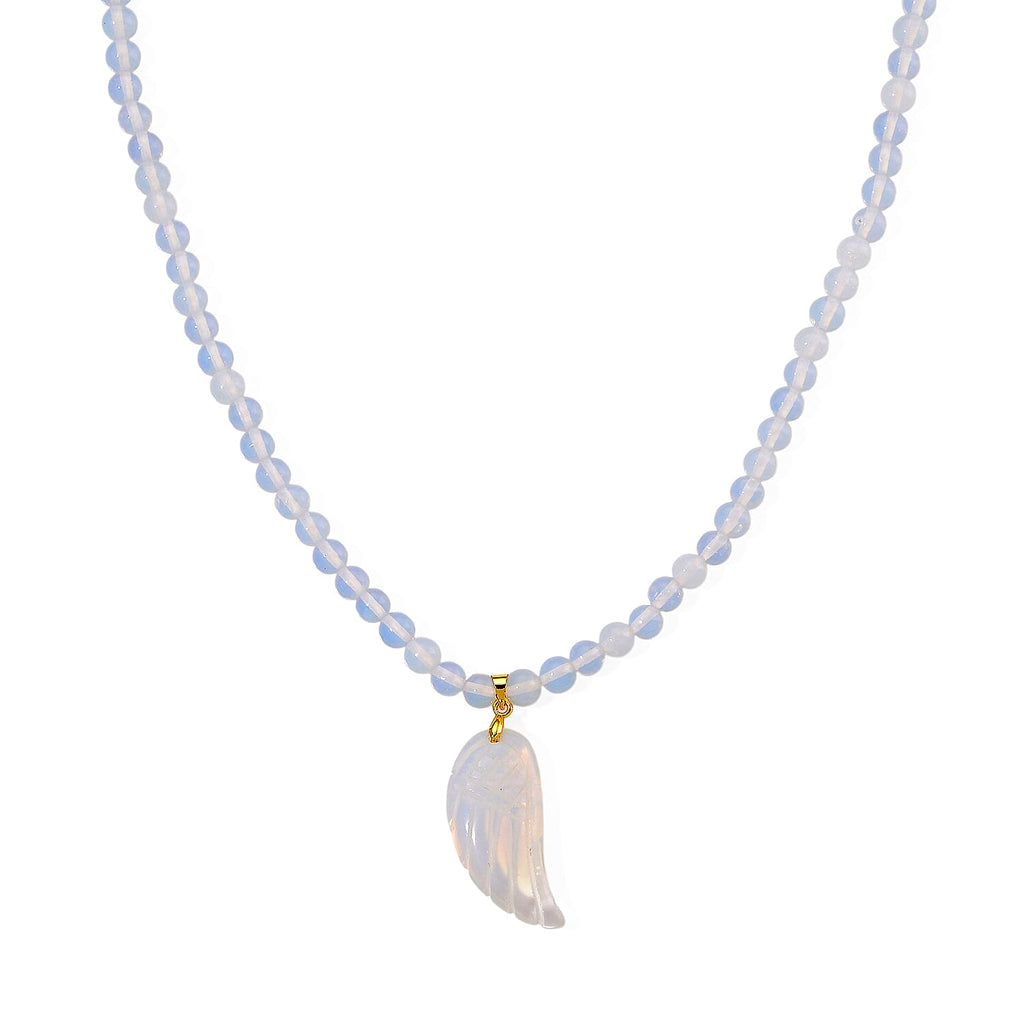 Opalite Halskette, ca. 45 cm + 5 cm Extender, Reine Legierung gelb vergoldet ca. 110.00 ct