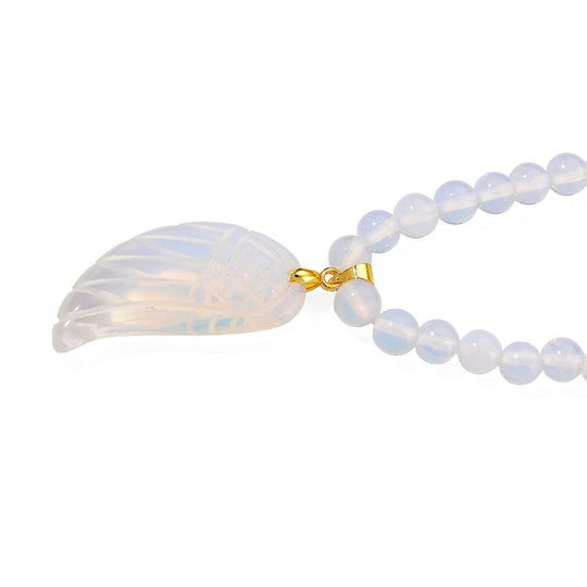 Opalite Halskette, ca. 45 cm + 5 cm Extender, Reine Legierung gelb vergoldet ca. 110.00 ct